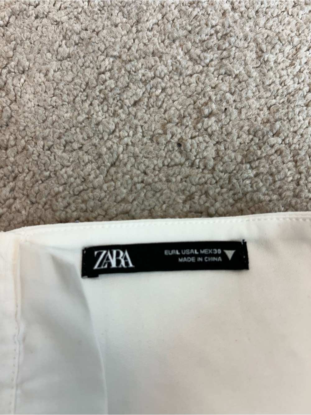 Zara White silver rhinestone embellished strapless corset bustier crop top Sz L - Picture 9 of 13